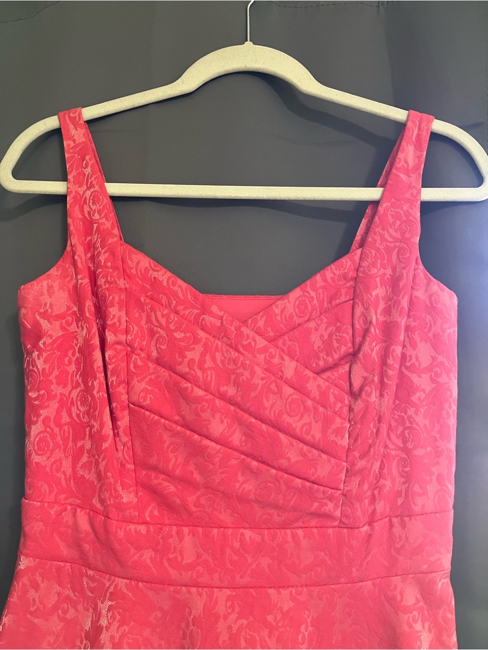 Women's coral Sleeveless Textured Fit & Flare Dress